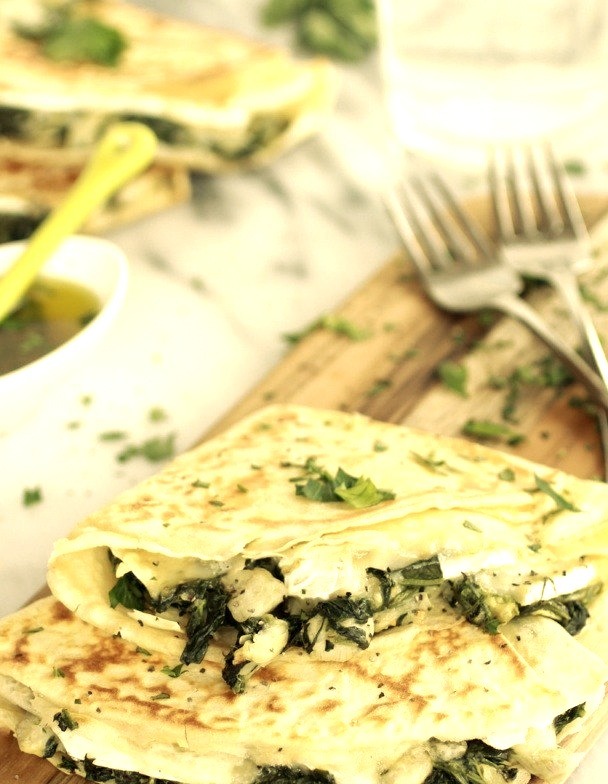 Spinach, Artichoke and Brie Crepeswith recipe (link)